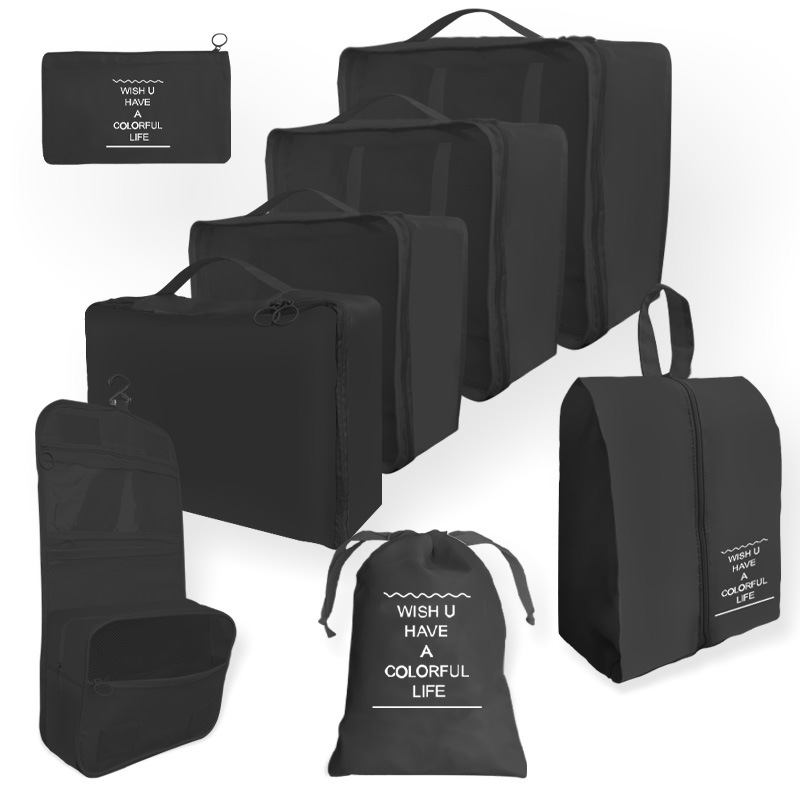 Bolsa de almacenamiento de viaje traje de seis piezas de siete piezas de ocho piezas plegable bolsa de lavado bolsa de almacenamiento de ropa bolsa de viaje con cordón