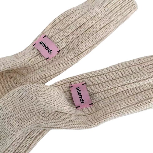 Autumn/Winter Trend Brand Pink Label Solid Color Thick Knit Double Needled Mid-Calf Socks for Men and Women Couple Sports Retro Bunchy Socks Cotton