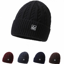 冬季新款毛线帽子秋冬保暖针织帽加绒加厚防寒棉帽骑车护耳套头帽