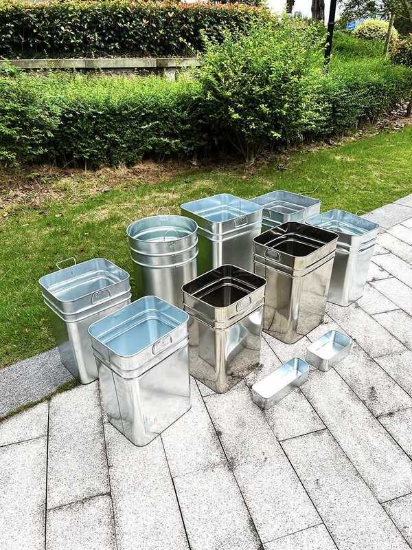 Outdoor trash can liner barrel fruit shell box stainless steel galvanized plate inner barrel white iron barrel square round vibration tail glory