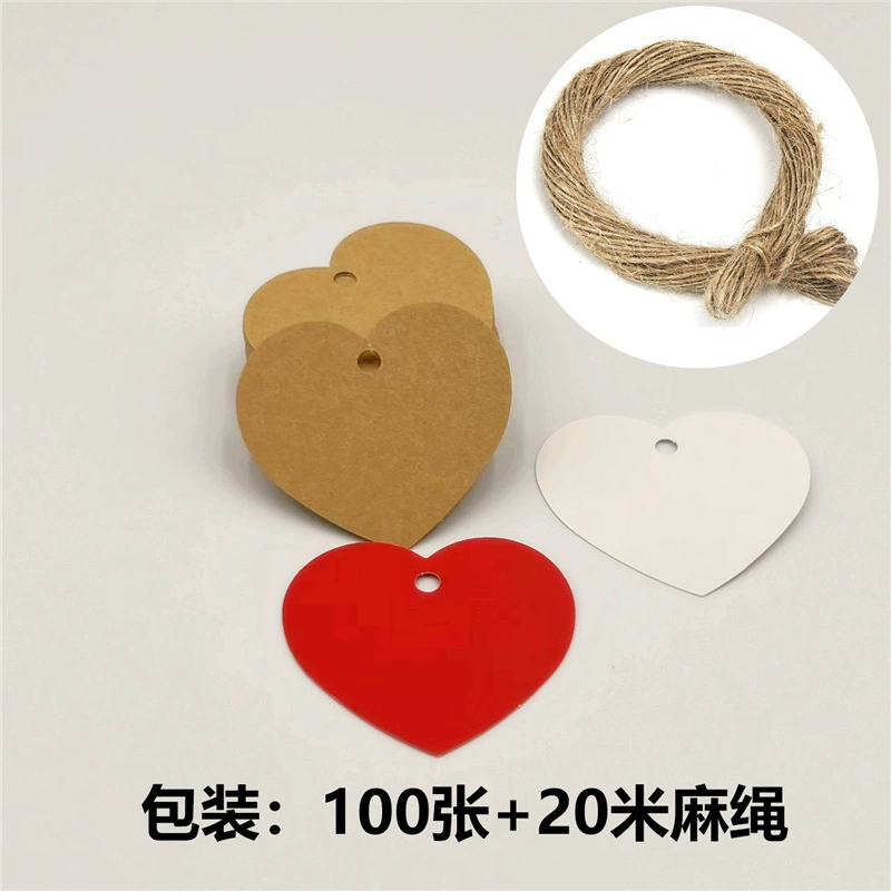 Трансграничный новый любовный бирка крафт-бумага пустая сердцевидная карта Amazon AliExpress День Святого Валентина красная этикетка