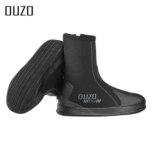 5mm diving shoes OUZO thickened non-slip wear-resistant snorkeling beach surfing vulcanized shoes river tracing shoes high-top diving boots