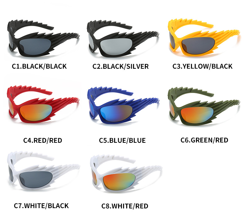 Solid Color Pattern Unisex Gender Hip-Hop Solid Color PC UV400 Protection Cat Eye Full Frame Women's Sunglasses