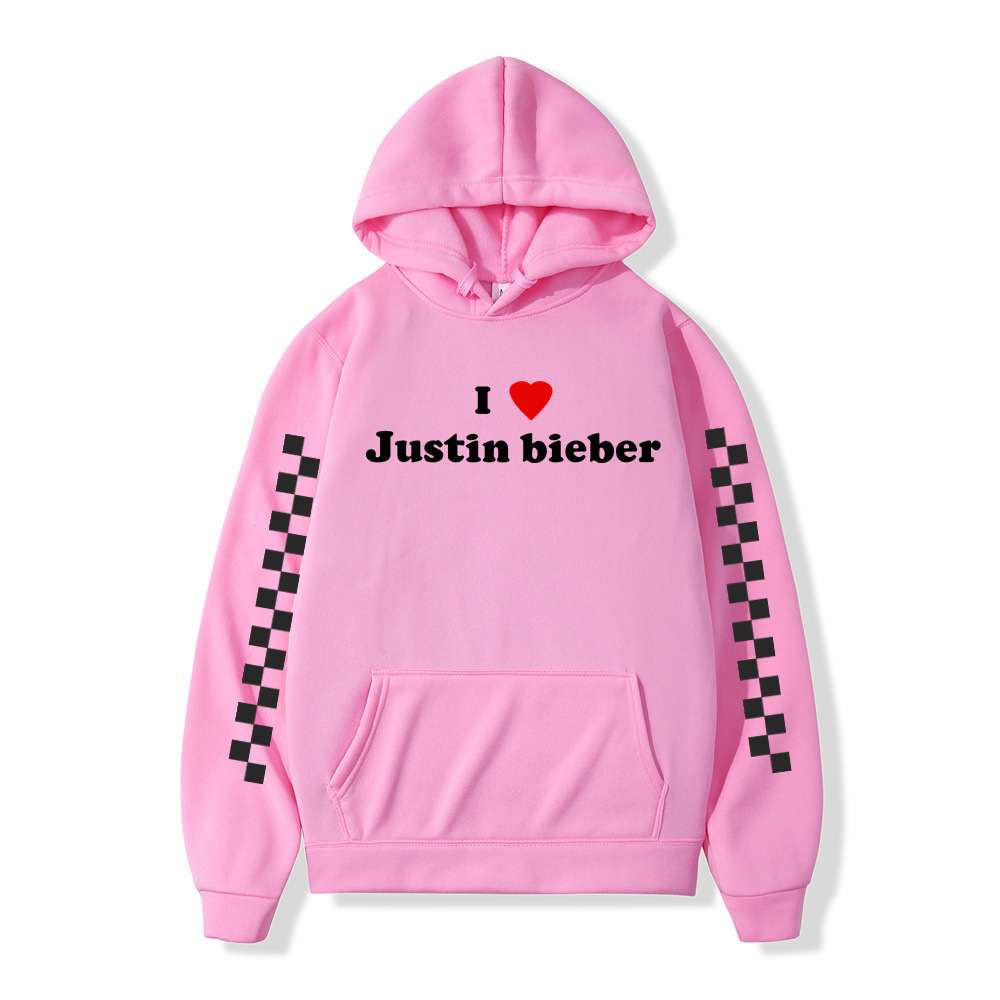 Winter Men Hoodies I love Justin Bieber Pullover Male Hooded