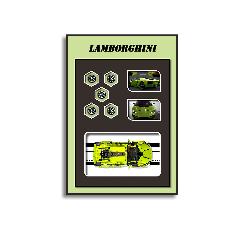 Sala de estar de la entrada Pintura decorativa moderna Coche de construcción tridimensional creativo Sofá pared de fondo Pintura mural de la cabecera del restaurante