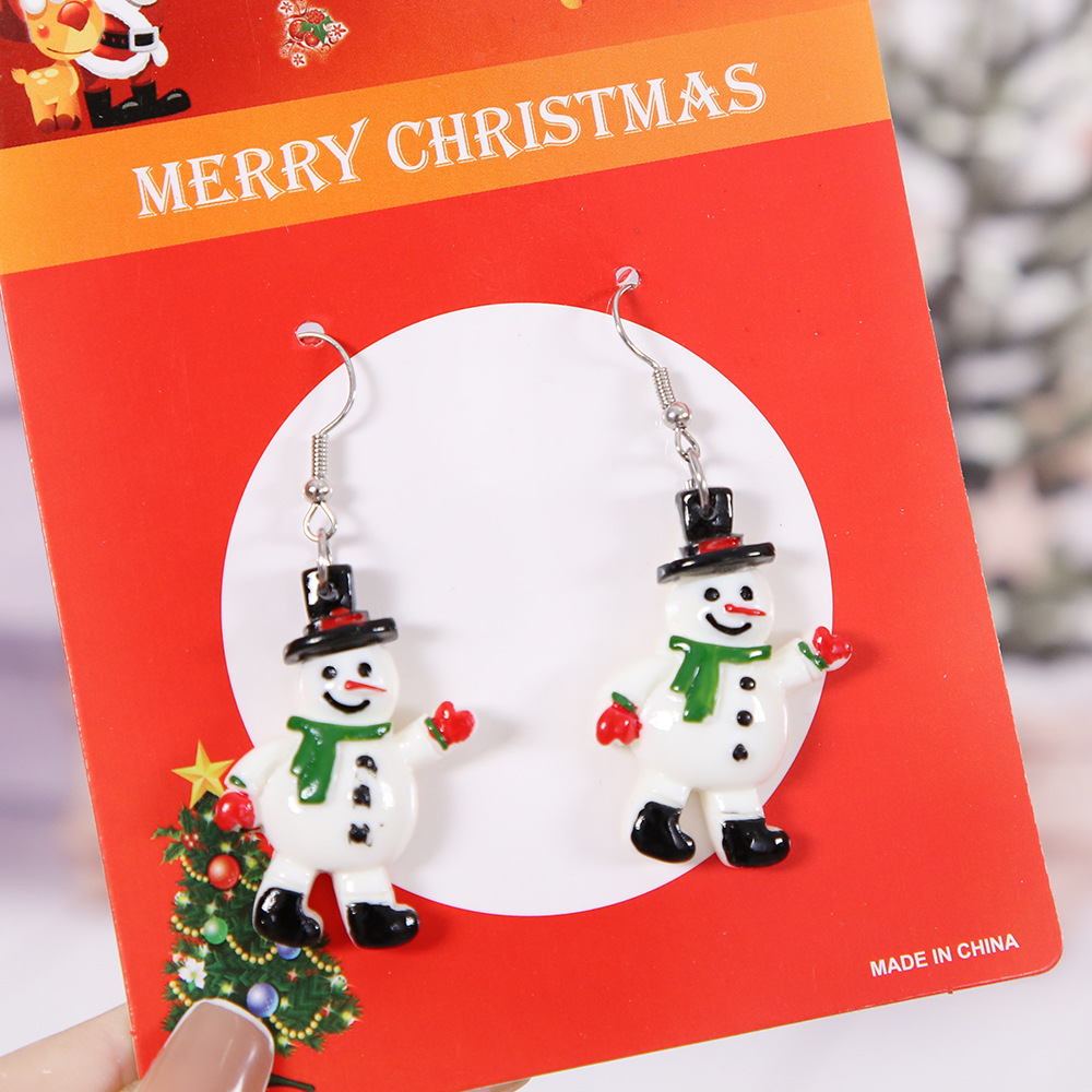 Europa y América nuevo árbol de Navidad pendientes decoraciones de Navidad copo de nieve pendientes suministros del partido pendientes de Navidad