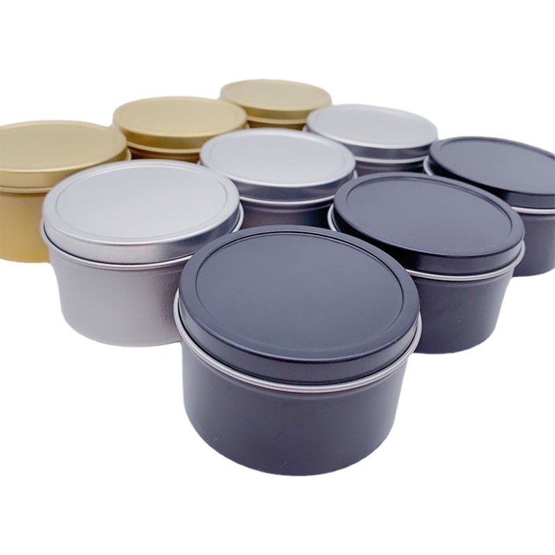 Hojalata 100mL vela ronda tarro estiramiento tarro pelo cera crema caja de hierro 3 oz aromaterapia vela hierro