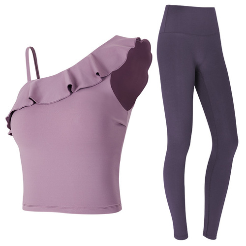 Lululemeng Women's Spring and Summer New Yoga Pants Set Pilates Training Wear Fitness Suit with Bralette