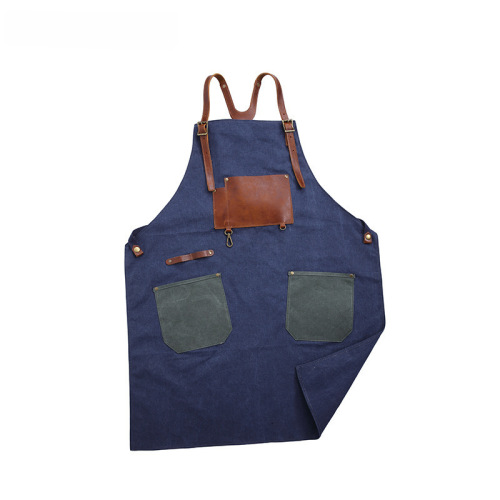 2024 New Craftsmanship Apron Design Studio Canvas Apron European and American Retro Canvas Coffee Shop Studio Apron Bag