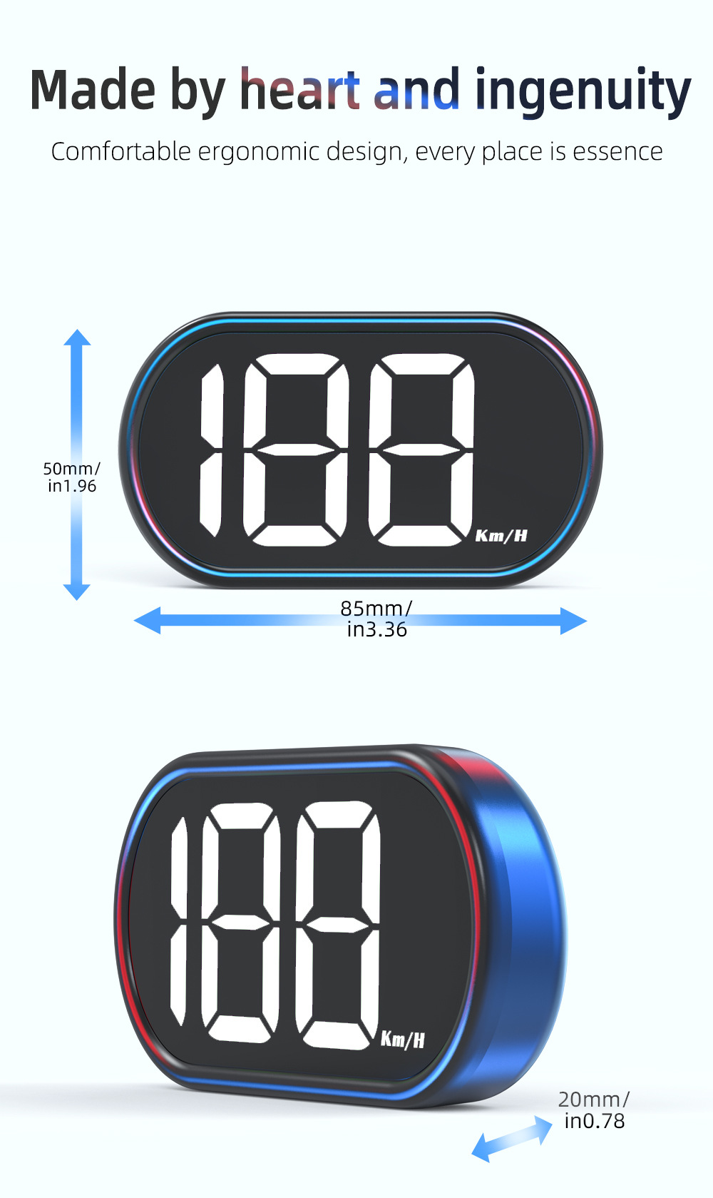 Car HUD Head-Up Display Beidou GPS Dual-Core No-Latency High-Definition Speedometer Head-Up Instrument X2 Universal Model