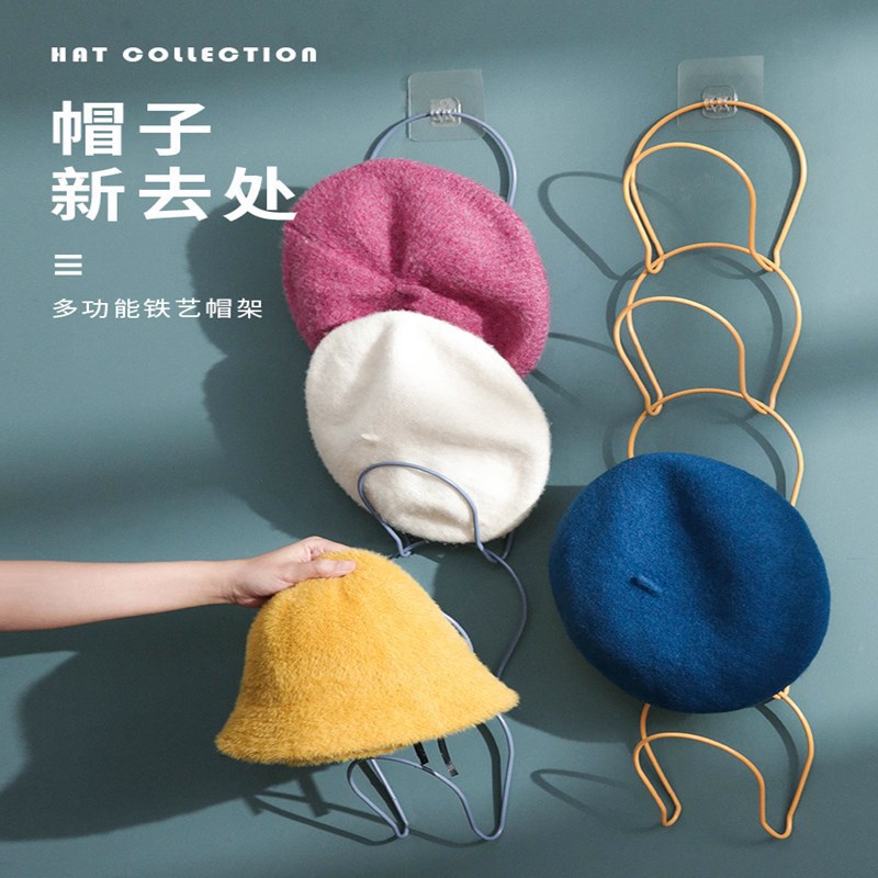 Sombrero que cuelga el estante de almacenamiento del organizador del hogar sombrero que cuelga el estante del almacenamiento del sombrero puerta creativa estante trasero gancho perchero