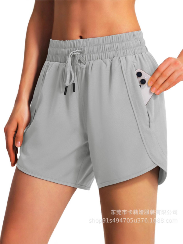 2026 Amazon Sports Running Quick-Dry Lightweight Fitness Shorts for Women Summer with Zipper Pockets Women's Sports Casual Wear