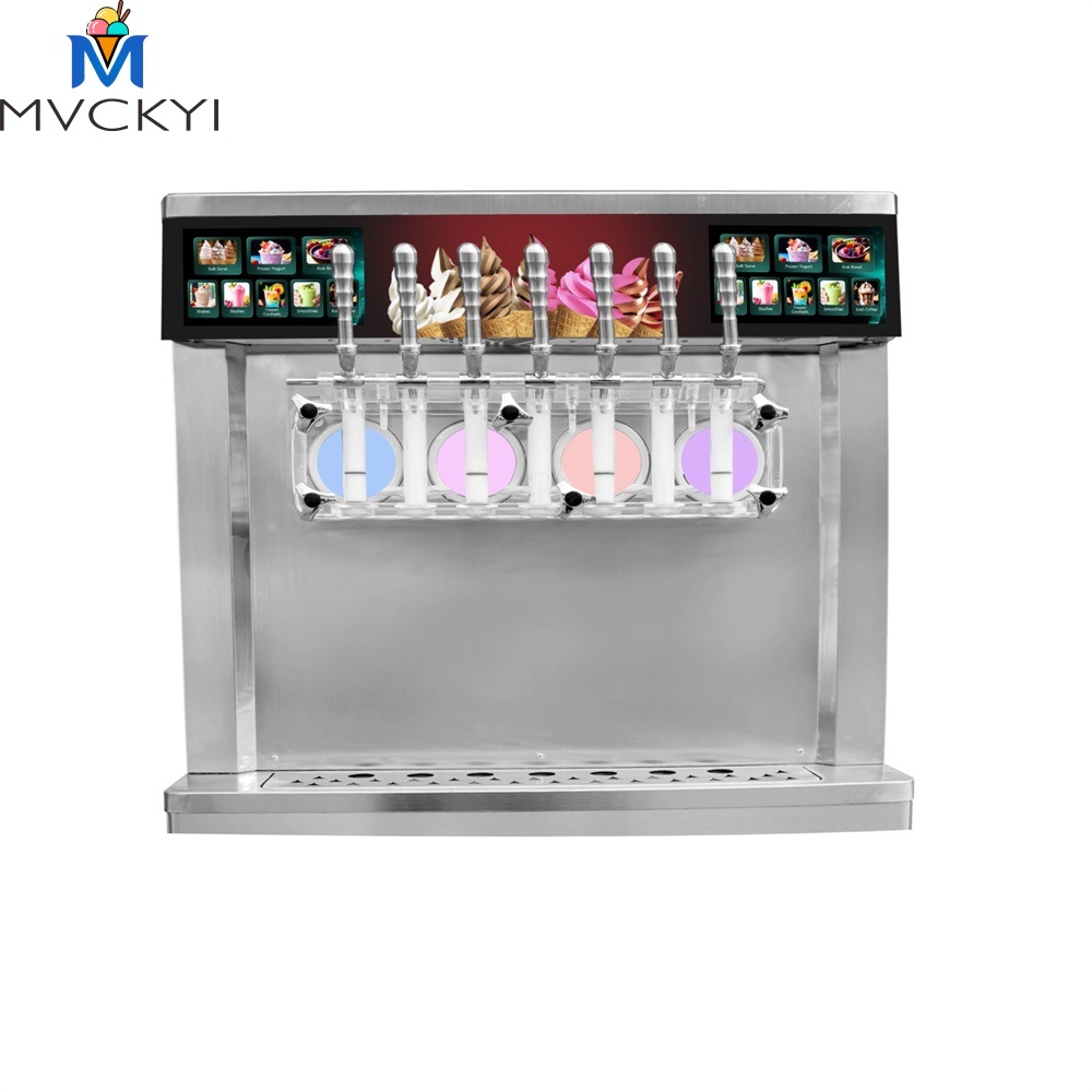 Máquina de helados y bebidas frías con 7 sabores, máquina de helados suaves tipo granizado, popular en atracciones turísticas, oportunidad de negocio ID