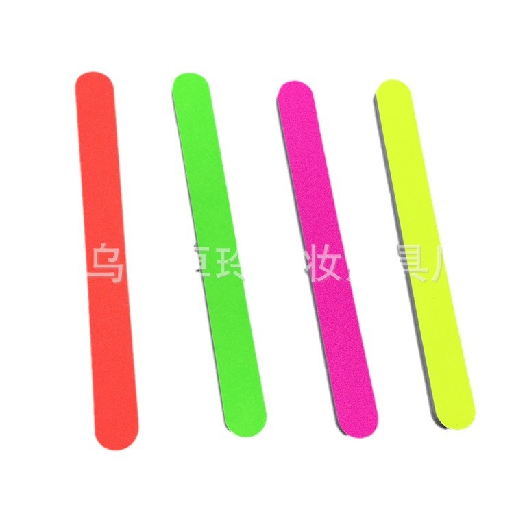 Herramientas de uñas engrosadas EVA lima de uñas esponja color fluorescente tira de pulido de uñas de doble capa engrosada regalo