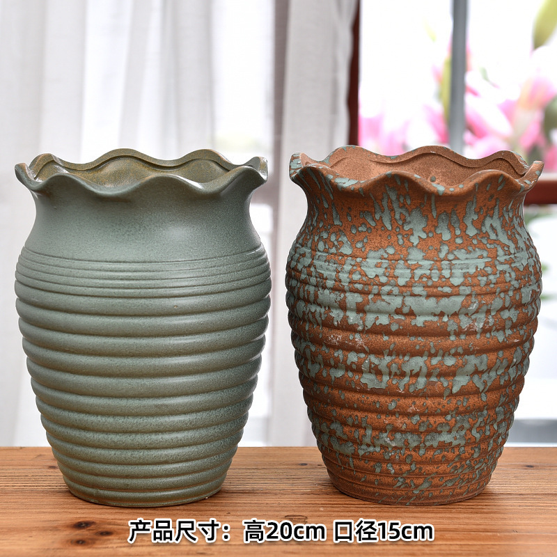 多肉植物の植木鉢卸売セラミック植物粗い陶器レトロ無地焼成紫砂クリエイティブ大小直径シンプルなクロスボーダー|undefined
