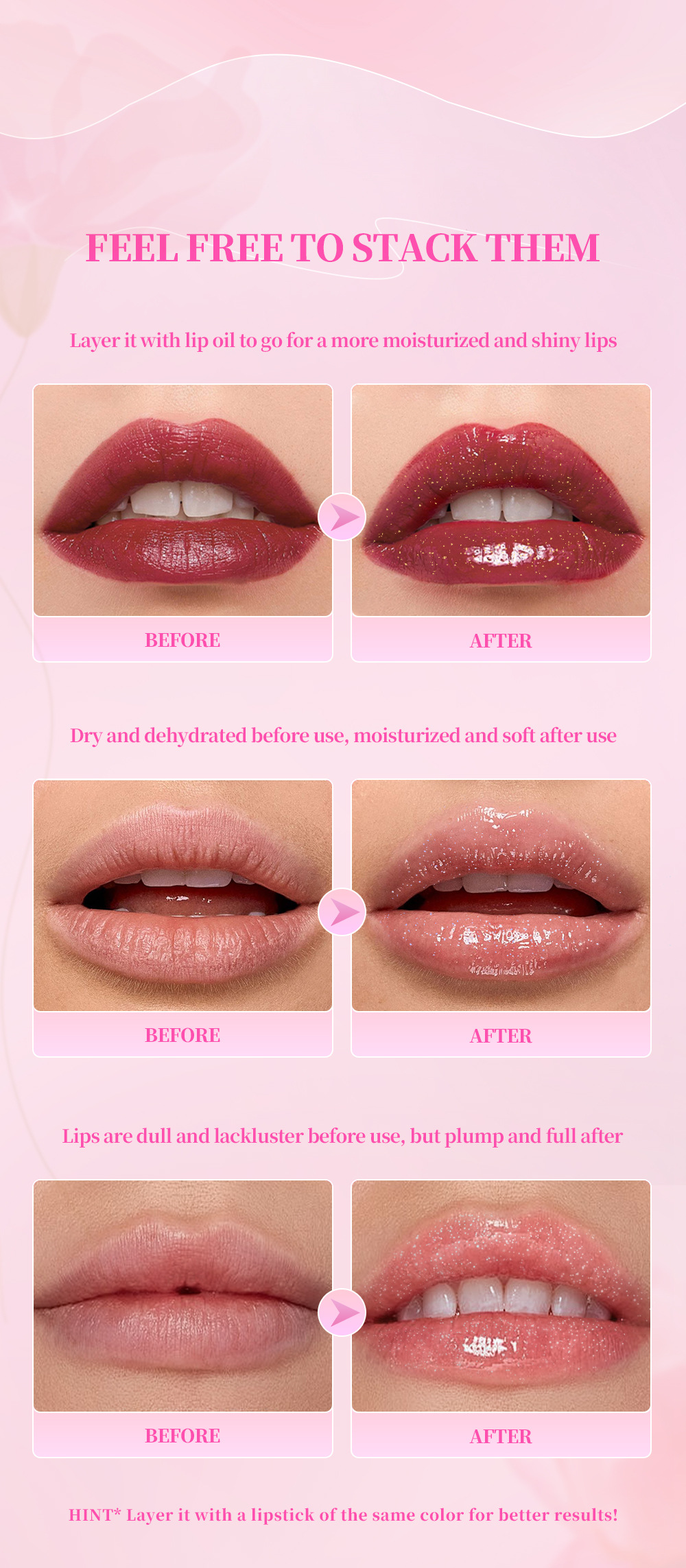 QIBEST Cross-border Mirror Pearlescent Lip Oil Moisturizes, hydrates, hydrates, softens, is transparent, natural and long-lasting, and prevents dry and chapping lips undefined