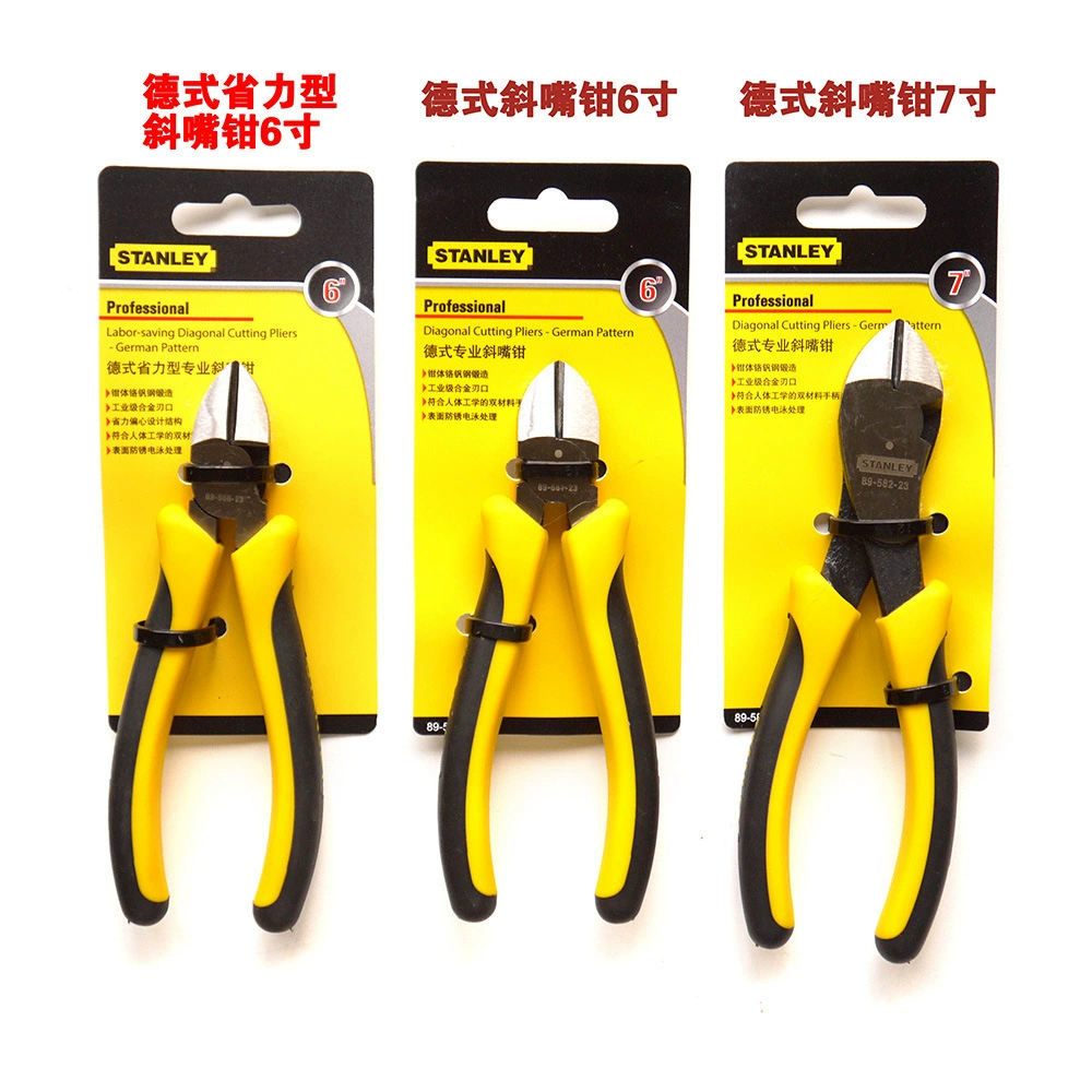 Stanley 89-581/582-23 6/ 7inch Немецкие профессиональные плоскогубцы с диагональным носом 89-586-23 трудосберегающие плоскогубцы с диагональным носом