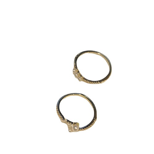 Pearl Ring for Women, Fashionable and Unique, Ins-Inspired, Small-Scale Design, Light Luxury, Simple and Refined, Two-Piece Ring Set, Open-Ended, Elegant