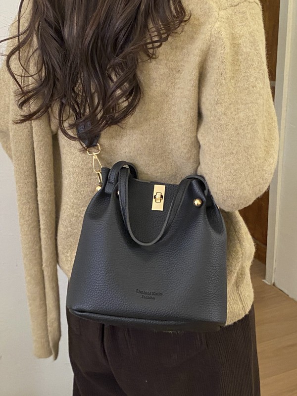 Bolso de cubo de mano de gran capacidad de mujeres venta caliente transfronteriza nuevo lichi bloqueo plegable moda casual bolso de mochila