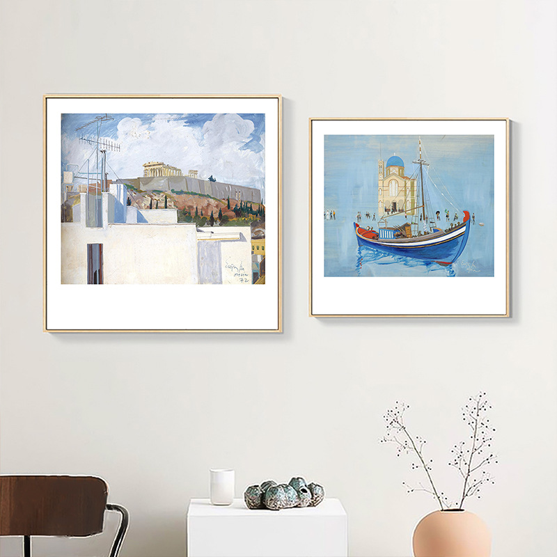 Spiros Niche Light Luxury Art Decorative Painting Living Room Painting Dining Room Square Landscape Painting Bedroom Mural Painting