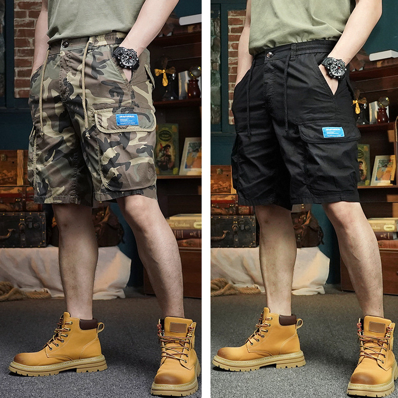 Live Broadcast Same Summer Overalls Men's Loose Trendy Brand Five-point Pants Multi-pocket Outdoor Motorcycle Camouflage Pants Men's Shorts