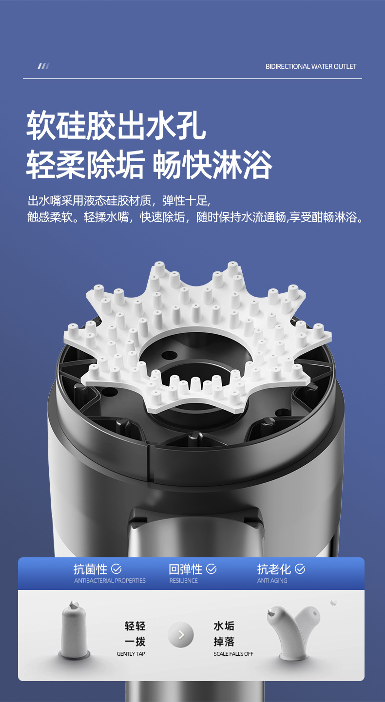 Shower head, double-sided pressurized shower head, water heater, bathroom, hand-held shower head, single head undefined