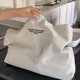 New Casual Striped Lazy Simple Large Capacity 2024 Commuter Canvas Bag Versatile Shoulder Tote