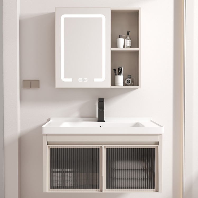 gabinete de baño de aluminio espacial tipo casa pequeña tipo pared tipo lavabo gabinete combinado lavabo de aire crema lavabo lavabo integral lavabo