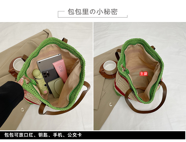 Wholesale of new straw woven bags for Spring 2025, large-capacity cross-border trendy and fashionable tote bags, casual commuting underarm bags Item Picture