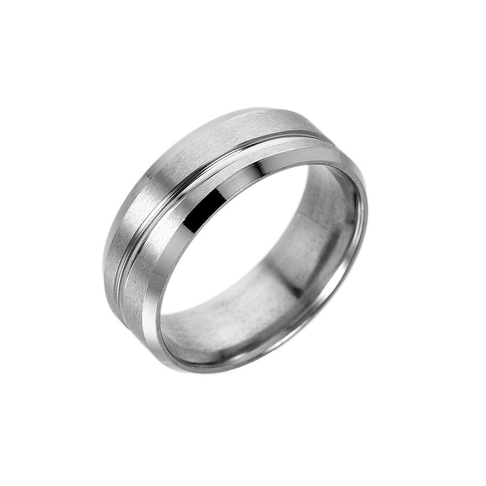 Titanium Steel Material Vacation Classic Style Solid Color Titanium Steel Plating Unisex Rings Men Band Rings
