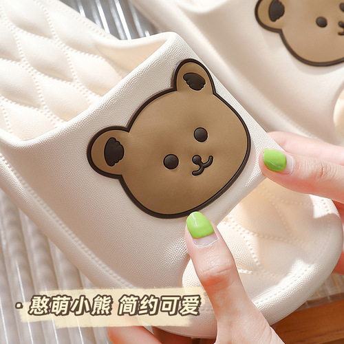 Cute cartoon drop-plastic eva slippers for home use for women and summer men's rhombus massage sandals and slippers for men wholesale