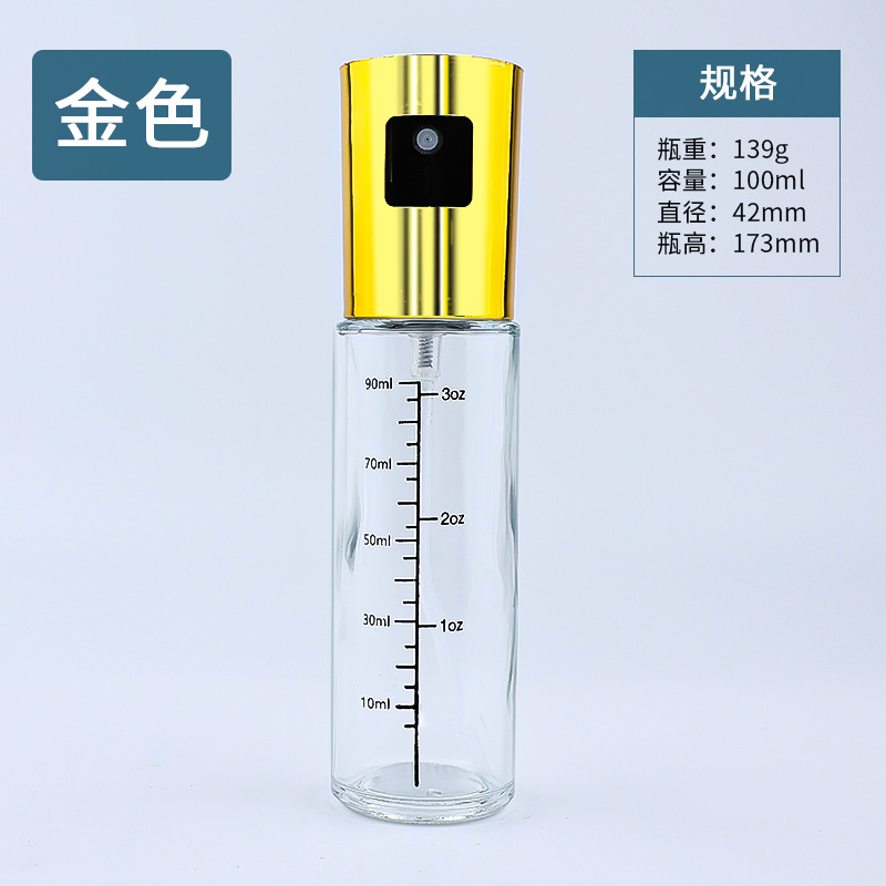 Spot olla de inyección de combustible para el hogar Botella de inyección de combustible de compresión atomizada Botella de condimento Suministros de cocina con olla de aceite de vidrio de escala