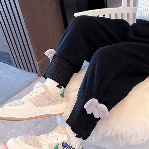 女童裤子春秋款冬款加绒加厚中小童秋季宽松休闲外穿运动裤秋天