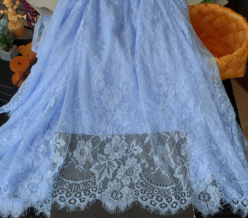 1.5 M × 3m pestañas suaves tela de encaje DIY ropa falda cortina de escritorio tela de fondo decoración