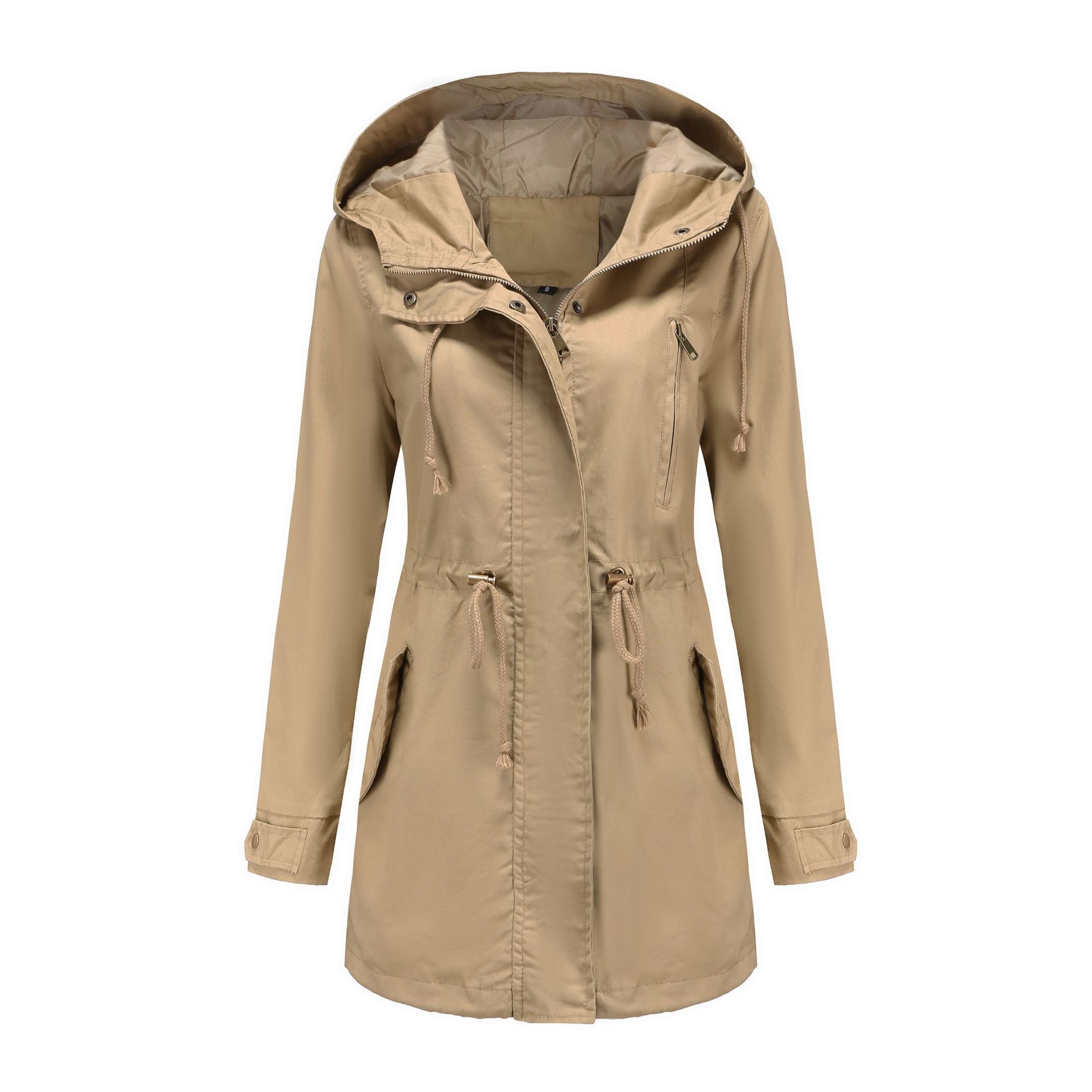 Cappotto casual da donna primaverile e autunnale, abito da donna sottile in tinta unita sciolto_voghion.com