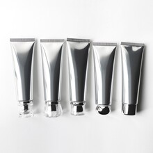 【现货】50g高亮银色铝塑复合管化妆品软管包材隔离防晒霜分装瓶