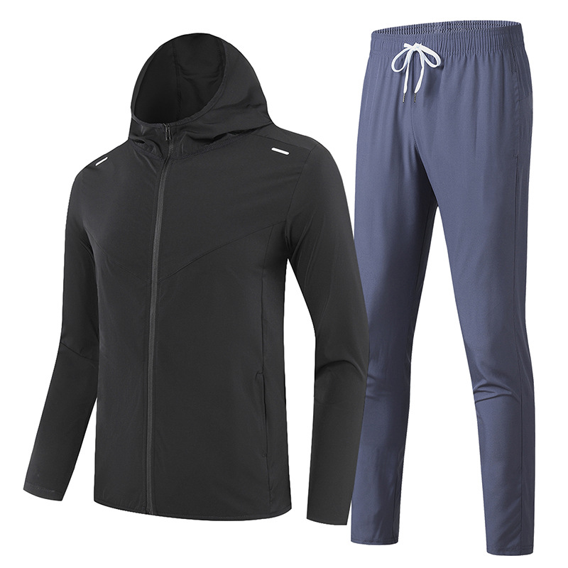 Traje deportivo de carrera de verano Chaqueta de secado rápido para hombres Nuevo entrenamiento de carrera matutina Montar ropa de protección solar Montañismo ropa transpirable image 11