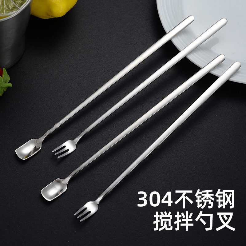 304 스테인레스 스틸 믹싱 스푼 크리 에이 티브 스퀘어 헤드 롱 핸들 바 아이스 스푼 머그잔 스푼 선물 스푼 믹싱 스틱