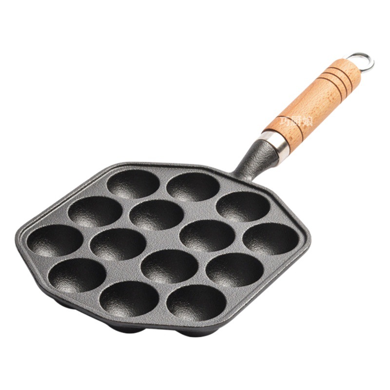 Bolas de pulpo máquina bandeja para hornear hogar de hierro fundido sartén antiadherente no recubierto estufa de gas comercial huevo de codorniz máquina de hornear molde