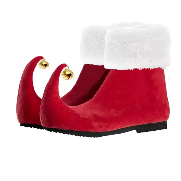 Autumn and winter new Christmas bell red shoes school color play shoes boots 40-48 plus size shoes foreign trade
