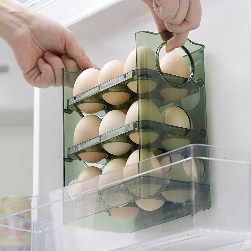 卵収納ケース食品級キッチン冷蔵庫サイドドア専用整理神器棚は、新鮮な顔を反転させることができる|undefined