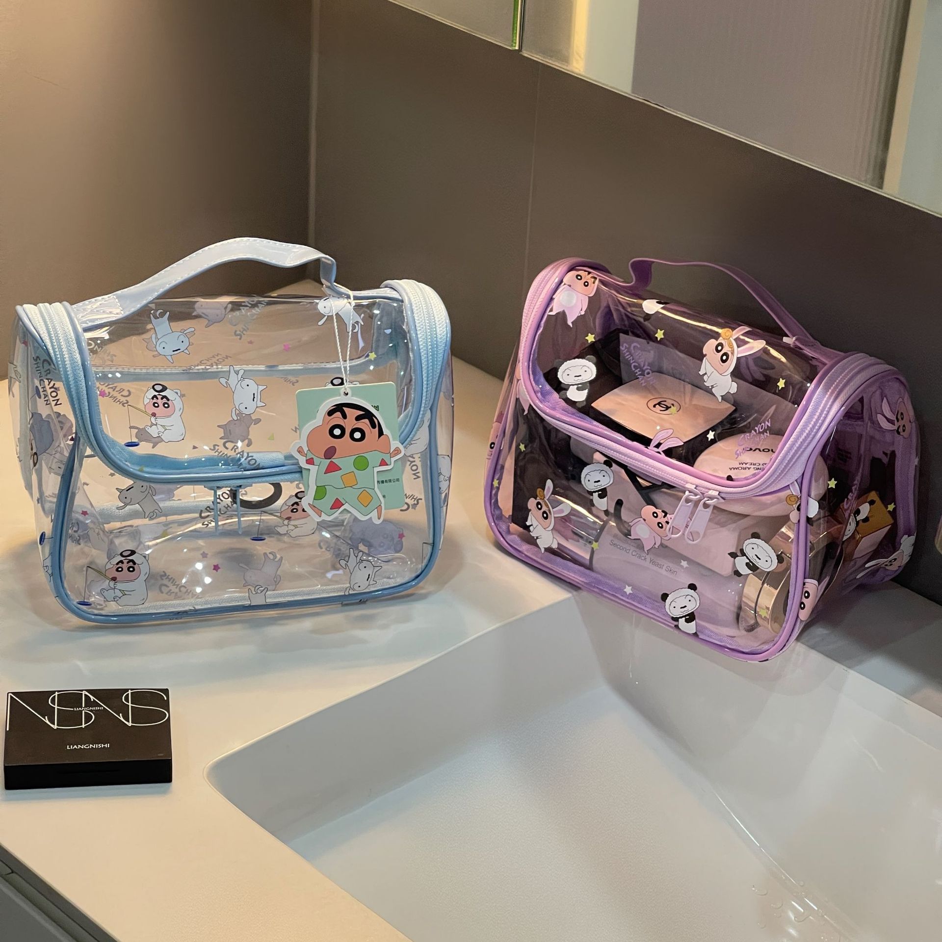 2025 nuevo lápiz pequeño nuevo bolso de maquillaje transparente portátil de gran capacidad de almacenamiento de viaje bolso de lavado impermeable