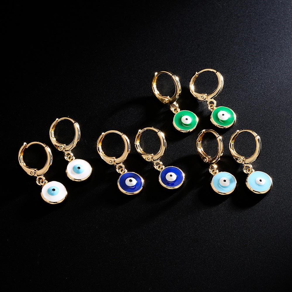 Fashion copper 18K gold color drop oil eye earrings