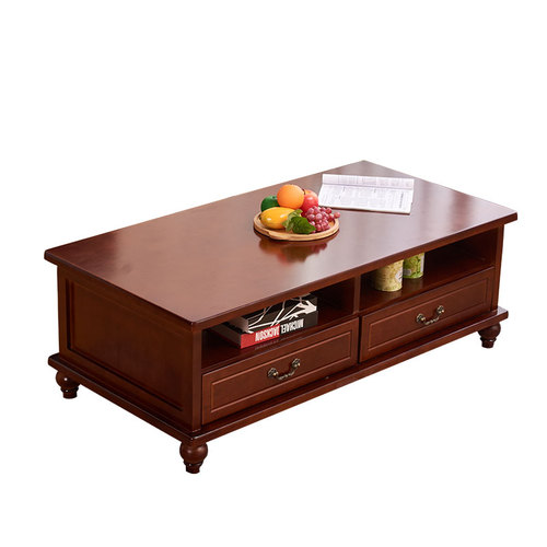 Wholesale solid wood coffee table simple modern multifunctional creative dining table small apartment double drawer coffee table living room TV cabinet