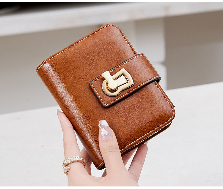 Unisex Solid Color Pu Leather Zipper Wallets display picture 2