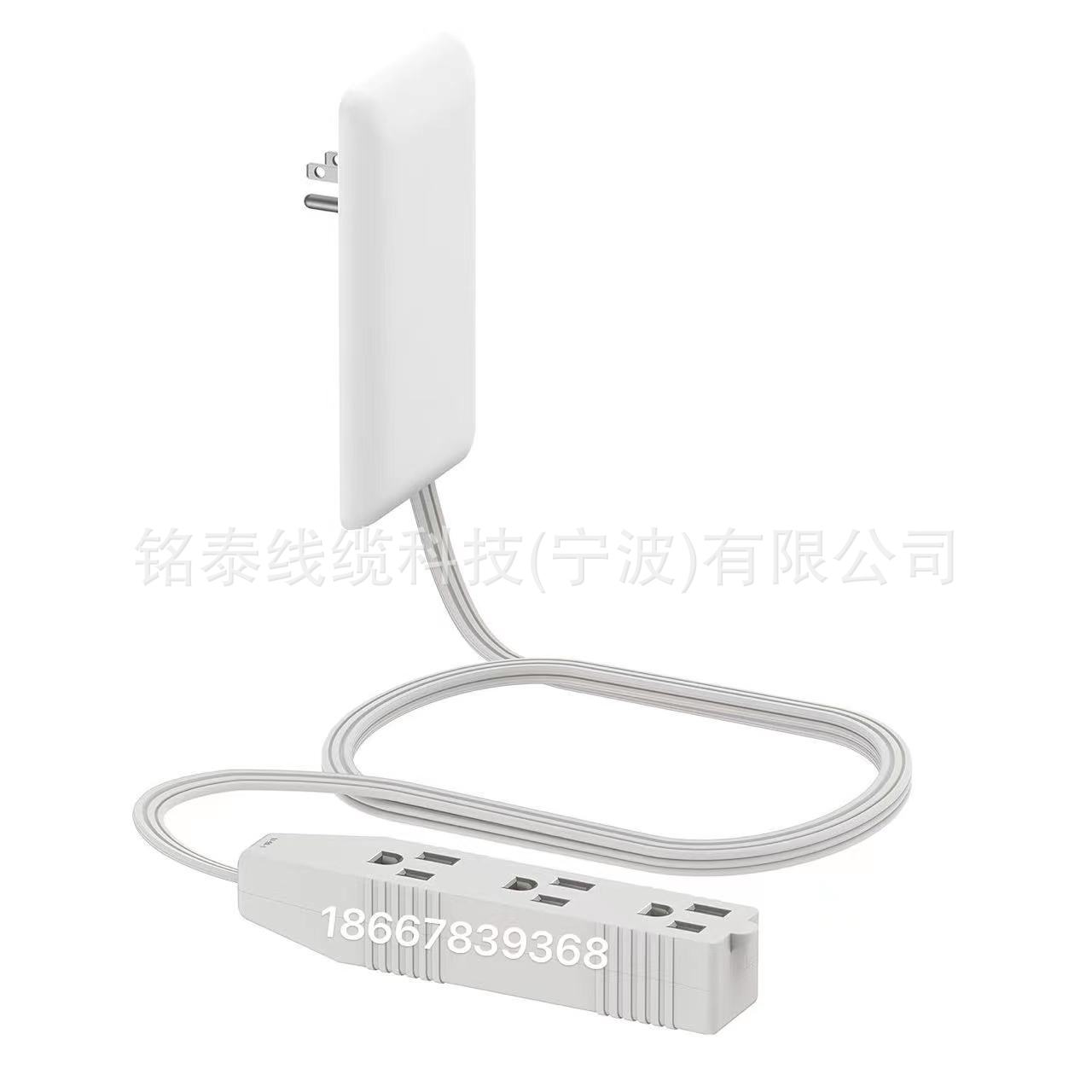 Extensor de toma plana LIDER con 3 tomas, enchufe de pared ultra delgada con extensor de cable