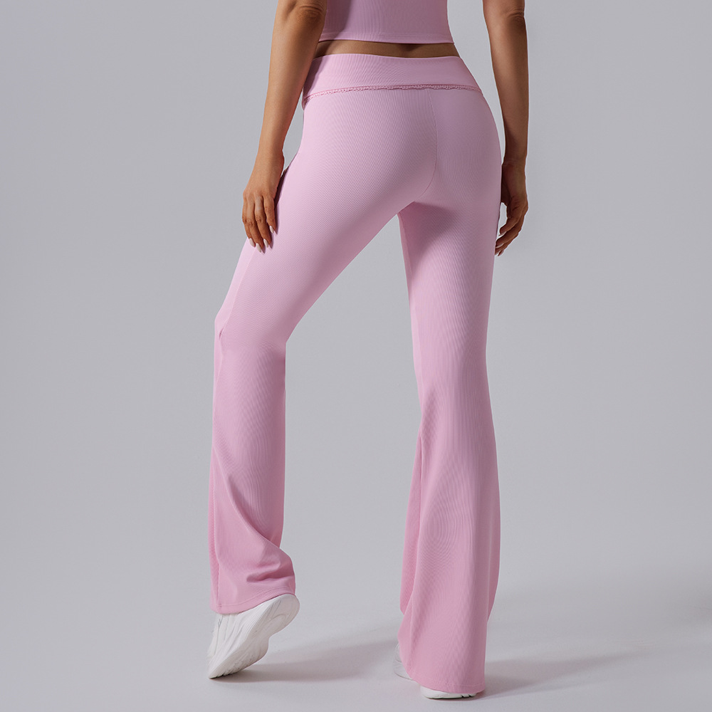 Transfronterizo cintura alta yoga ajustado pantalon de boquilla pantalon de boquilla pantalon de mujer pantalon de entrenamiento casual para correr