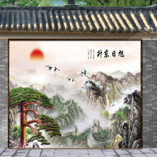 迎门墙 庭院 福字百福山水画户外墙瓷砖背景墙微晶石大型壁画