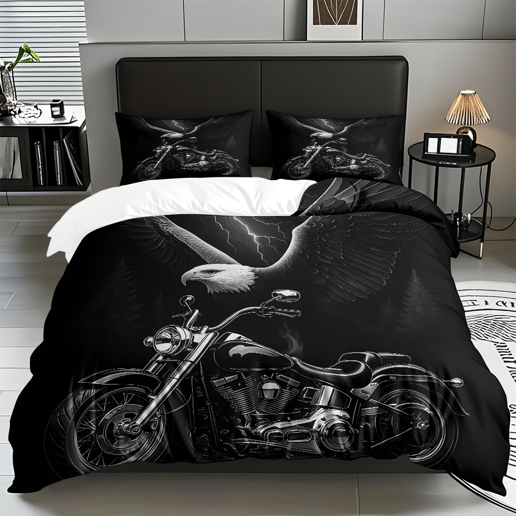 TEMU / JIT hogar transfronterizo motocicleta cool transpirable impresión digital colcha colcha