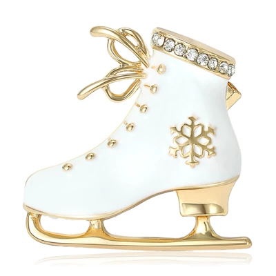 Yaxa sancaqları Christmas Ice Skate Brooch with